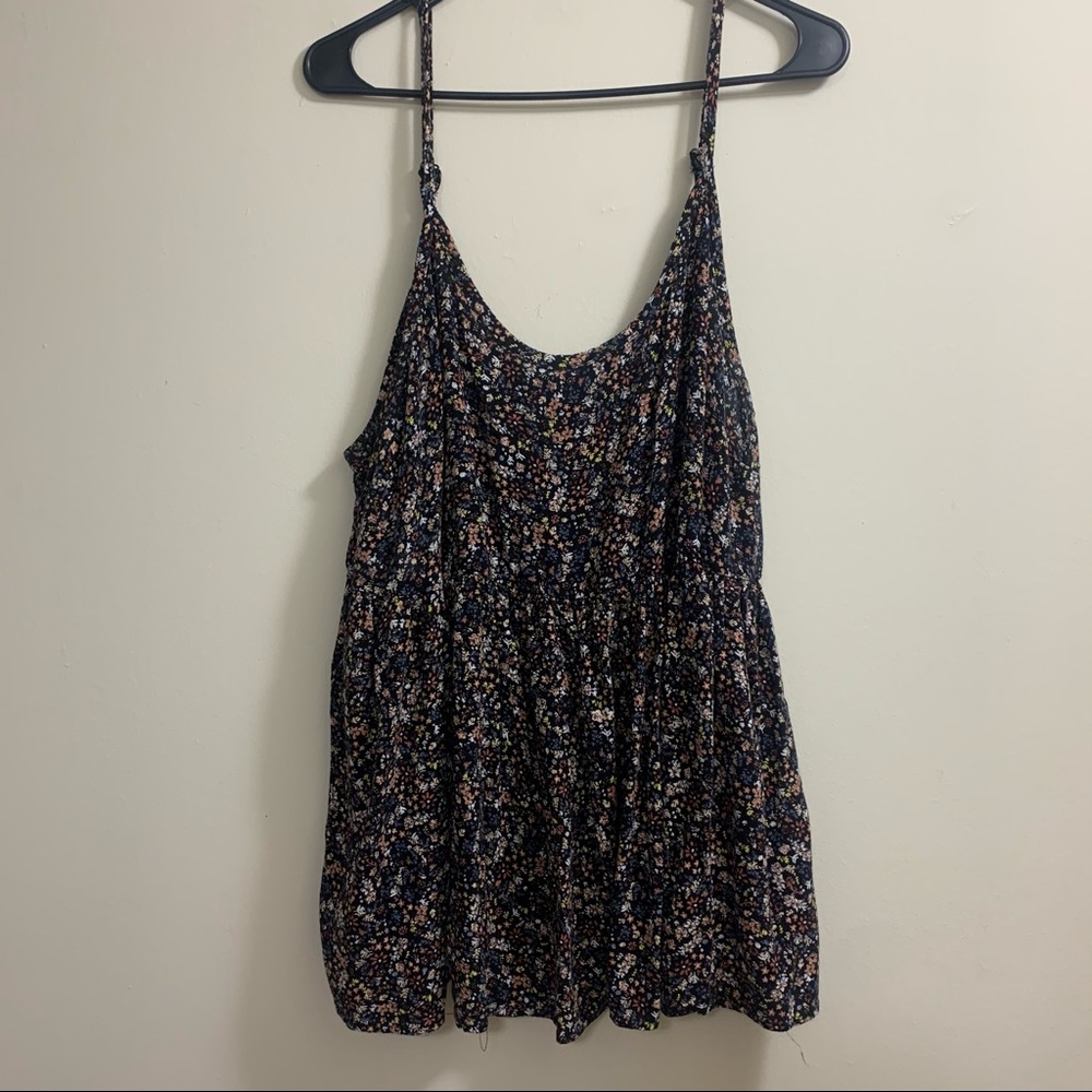 Torrid Size 3X Floral Tank Top Black Adjustable Straps